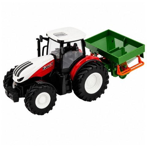 LEAN Toys Traktor Rolniczy z Siewnikiem Zdalnie Sterowany RC Światła Czerwony 1:24