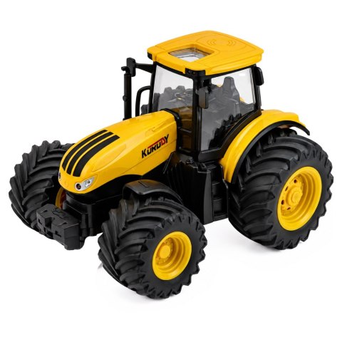 LEAN Toys Traktor Rolniczy z Siewnikiem i Agregatem Światła Dźwięki Żółty 1:24