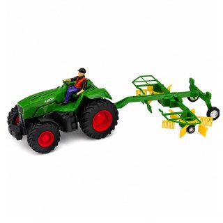 LEAN Toys Traktor Rolniczy ze Zgrabiarką Rolnikiem Zdalnie Sterowany RC Światła 1:24