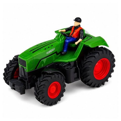 LEAN Toys Traktor Rolniczy ze Zgrabiarką Rolnikiem Zdalnie Sterowany RC Światła 1:24