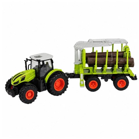 LEAN Toys Traktor Zdalnie Sterowany RC z Przyczepą Leśną i Chwytakiem Do Drewna 1:24