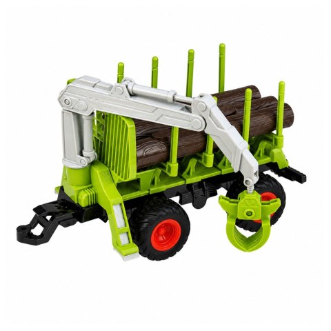 LEAN Toys Traktor Zdalnie Sterowany RC z Przyczepą Leśną i Chwytakiem Do Drewna 1:24