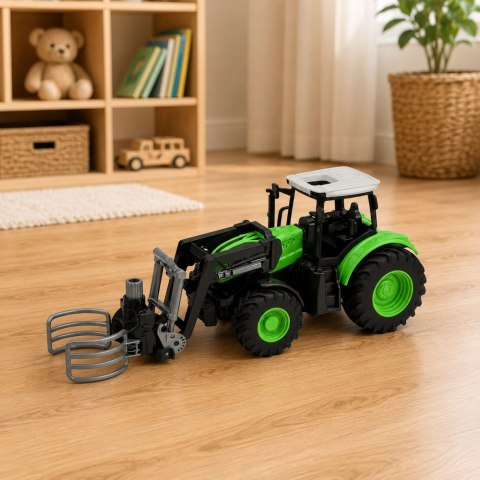 LEAN Toys Traktor z Chwytakiem Do Bali Zdalnie Sterowany RC Światła Zielony 1:24