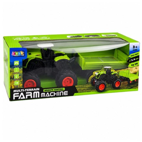 LEAN Toys Wysoki Traktor Rolniczy Z Przyczepą Wywrotką Zdalnie Sterowany RC 1:16