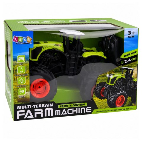 LEAN Toys Wysoki Traktor Rolniczy Zdalnie Sterowany RC Zielony Światła Dźwięki 1:16