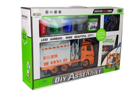 LEAN Toys Zestaw DIY Śmieciarka Sorter Segregowanie Odpadów Gra Śrubokręt Dźwięk Efekty Świetlne