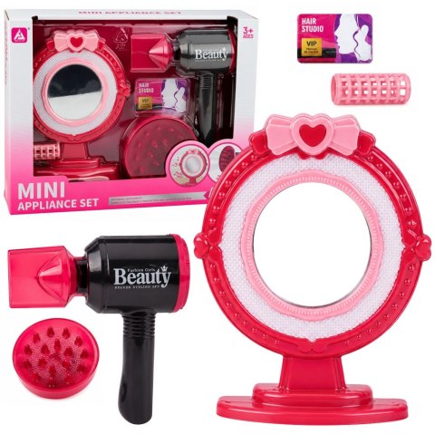 LEAN Toys Zestaw Do Stylizacji Włosów Suszarka Lusterko Światła Dźwięki Akcesoria
