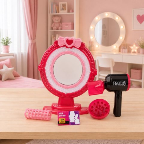 LEAN Toys Zestaw Do Stylizacji Włosów Suszarka Lusterko Światła Dźwięki Akcesoria
