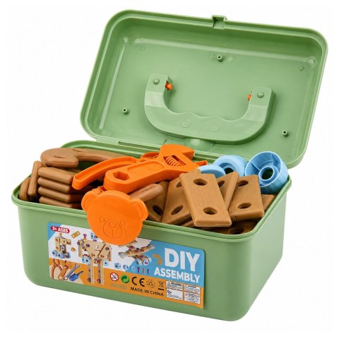 LEAN Toys Zestaw Konstrukcyjny Do Skręcania Z Wkrętarką Klocki w Walizce 190 el.