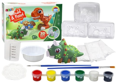 LEAN Toys Zestaw Kreatywny Artystyczny Dinozaury 3D Gips Farbki