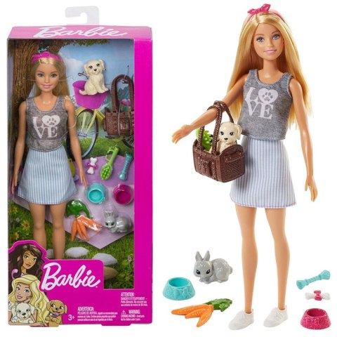 Mattel Mattel Barbie ze zwierzątkami lalka zestaw z akcesoriami ZA6706