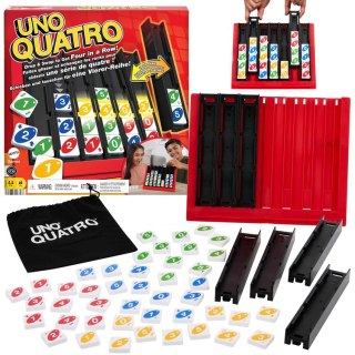 Mattel Mattel Gra Uno Quatro - strategiczna, rodzinna z kolorowymi płytkami GR0914