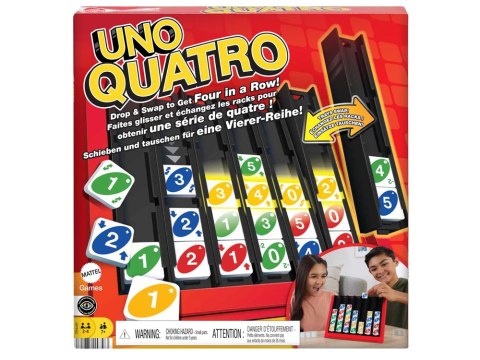 Mattel Mattel Gra Uno Quatro - strategiczna, rodzinna z kolorowymi płytkami GR0914