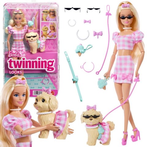 Mattel Mattel Lalka Barbie Twining Looks - na spacerze z pieskiem ZA6701
