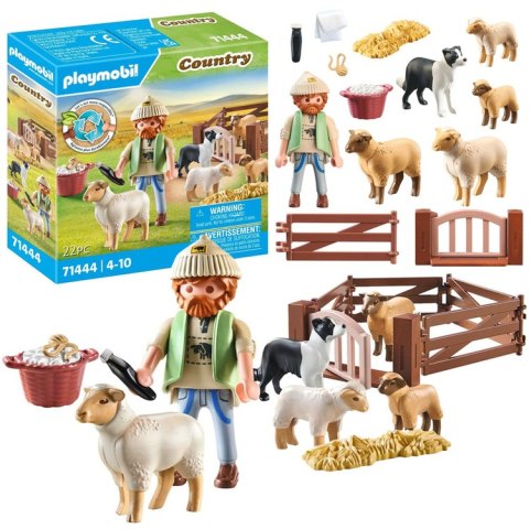 Mattel Playmobil Klocki 22-ele Country Gospodarstwo pasterz + zwierzątka ZA6715