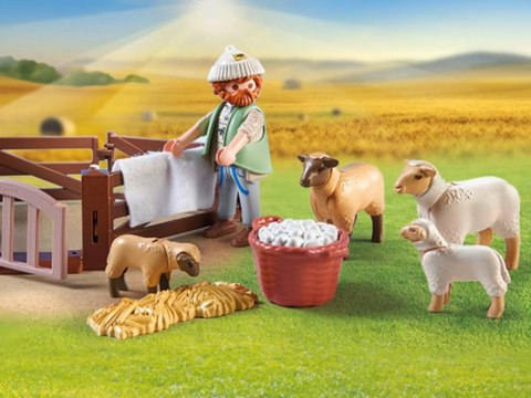 Mattel Playmobil Klocki 22-ele Country Gospodarstwo pasterz + zwierzątka ZA6715
