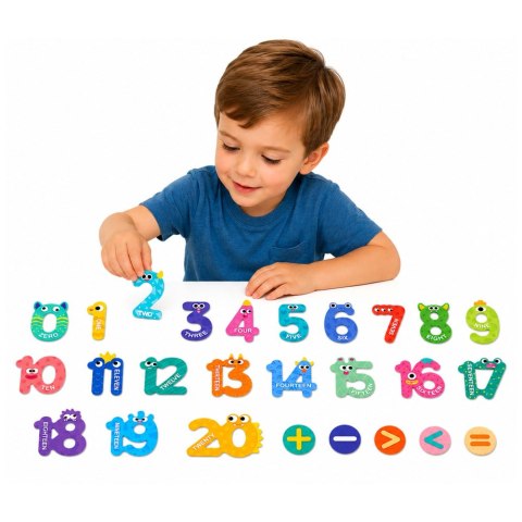 LEAN TOYS Puzzle Magnetyczne Działania i Liczby Działania Magnesy Edukacyjne 26 el.