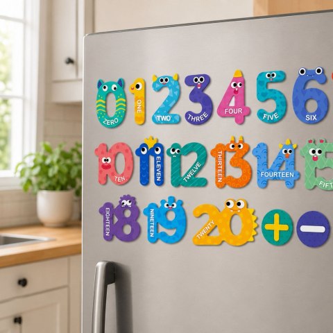 LEAN TOYS Puzzle Magnetyczne Działania i Liczby Działania Magnesy Edukacyjne 26 el.