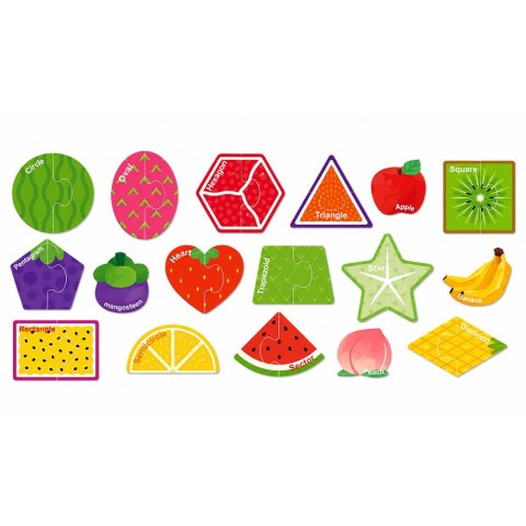 LEAN TOYS Puzzle Magnetyczne Nauka Owoców Magnesy Na Tablice Lodówkę 30 el.