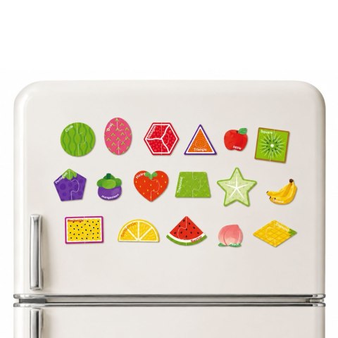 LEAN TOYS Puzzle Magnetyczne Nauka Owoców Magnesy Na Tablice Lodówkę 30 el.