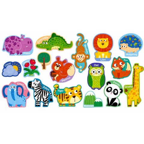 LEAN TOYS Puzzle Magnetyczne Nauka Zwierząt Magnesy Na Tablice Lodówkę 30 el.
