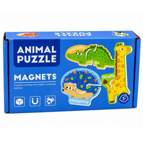 LEAN TOYS Puzzle Magnetyczne Nauka Zwierząt Magnesy Na Tablice Lodówkę 30 el.
