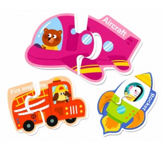 LEAN TOYS Puzzle Magnetyczne Pojazdy Nauka Środków Transportu Zestaw 30 el.