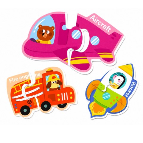 LEAN TOYS Puzzle Magnetyczne Pojazdy Nauka Środków Transportu Zestaw 30 el.