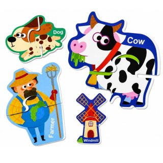 LEAN TOYS Puzzle Magnetyczne Zwierzęta Domowe Farma Magnesy Na Lodówkę Tablice 30 el.