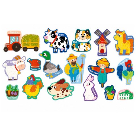 LEAN TOYS Puzzle Magnetyczne Zwierzęta Domowe Farma Magnesy Na Lodówkę Tablice 30 el.