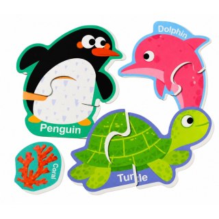 LEAN TOYS Puzzle Magnetyczne Zwierzęta Morskie Magnesy Na Lodówkę Edukacyjne 30 el.