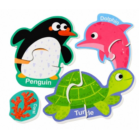 LEAN TOYS Puzzle Magnetyczne Zwierzęta Morskie Magnesy Na Lodówkę Edukacyjne 30 el.