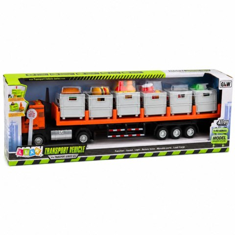 LEAN Toys Ciężarówka Transportowa Na Baterie Produkty Spożywcze Pomarańczowa 1:40