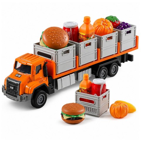 LEAN Toys Ciężarówka Transportowa Z Produktami Spożywczymi Pomarańczowa 1:55