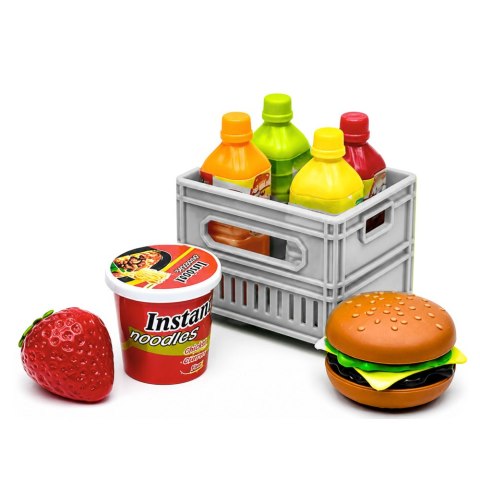 LEAN Toys Ciężarówka Transportowa Z Produktami Spożywczymi Pomarańczowa 1:55