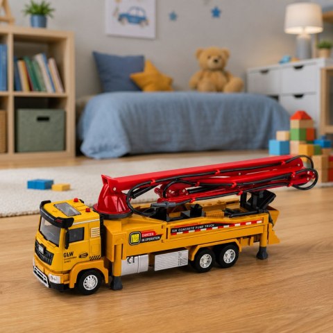 LEAN Toys Ciężarówka z Pompą Do Betonu Napęd Światła Dźwięki Woda 1:40