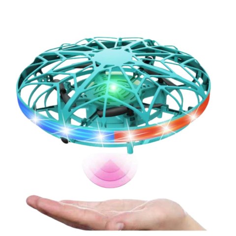 LEAN Toys Dron UFO Sterowany Ręką RC Światła LED Turkusowy