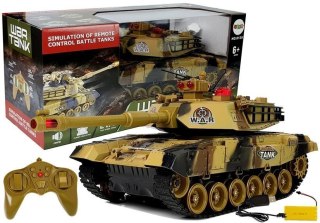 LEAN Toys Duży Czołg Zdalnie Sterowany R/C 2.4 Ghz Światła Odgłosy Strzelania Żółty
