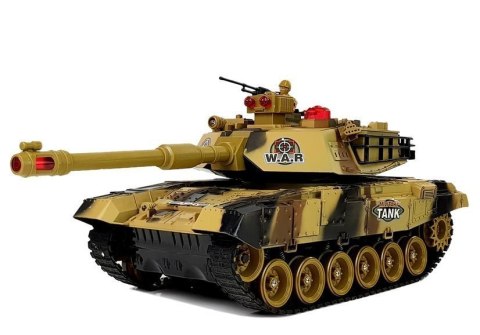 LEAN Toys Duży Czołg Zdalnie Sterowany R/C 2.4 Ghz Światła Odgłosy Strzelania Żółty