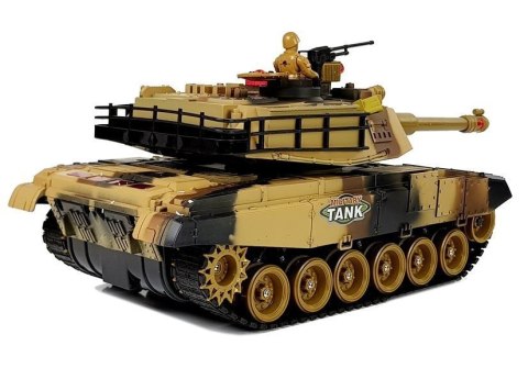 LEAN Toys Duży Czołg Zdalnie Sterowany R/C 2.4 Ghz Światła Odgłosy Strzelania Żółty