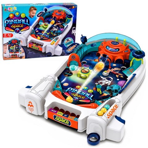 LEAN Toys Gra Zręcznościowa Pinball Kosmiczny Space Fliper Rakieta Przeszkody 8 Kulek