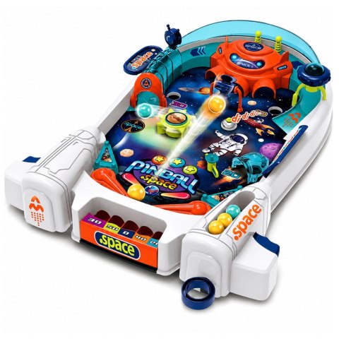 LEAN Toys Gra Zręcznościowa Pinball Kosmiczny Space Fliper Rakieta Przeszkody 8 Kulek