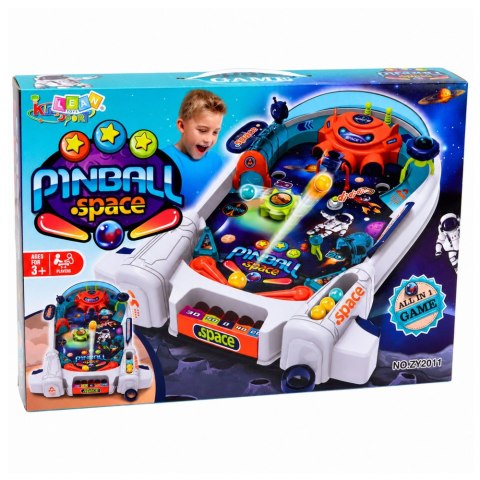 LEAN Toys Gra Zręcznościowa Pinball Kosmiczny Space Fliper Rakieta Przeszkody 8 Kulek