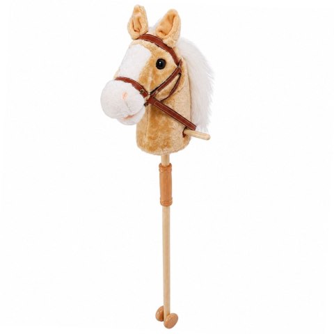 LEAN Toys Hobby Horse Koń Na Kiju Głowa Konia Dźwięki Galopu Rżenia Beżowy 100 cm
