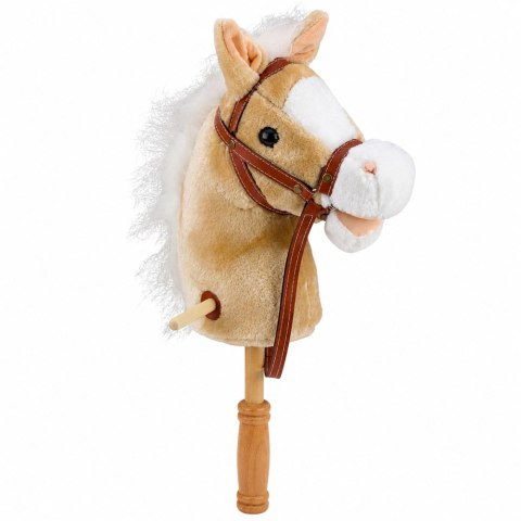 LEAN Toys Hobby Horse Koń Na Kiju Głowa Konia Dźwięki Galopu Rżenia Beżowy 100 cm