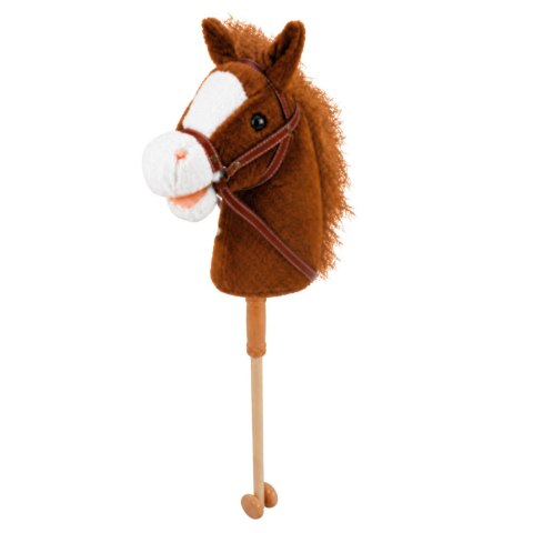 LEAN Toys Hobby Horse Koń Na Kiju Głowa Konia Dźwięki Galopu Rżenia Brązowy 100 cm