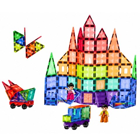 LEAN Toys Klocki Magnetyczne Konstrukcyjne Panele 3D Kreatywne STEM Kolorowe 100 el.