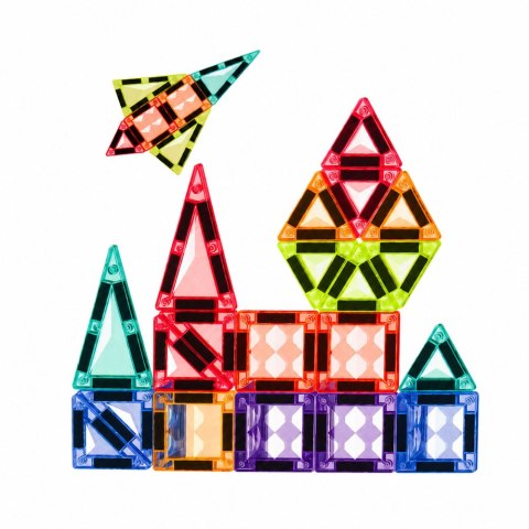 LEAN Toys Klocki Magnetyczne Konstrukcyjne Panele 3D Kreatywne STEM Kolorowe 24 el.