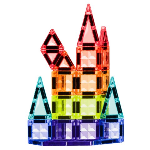 LEAN Toys Klocki Magnetyczne Konstrukcyjne Panele 3D Kreatywne STEM Kolorowe 27 el.