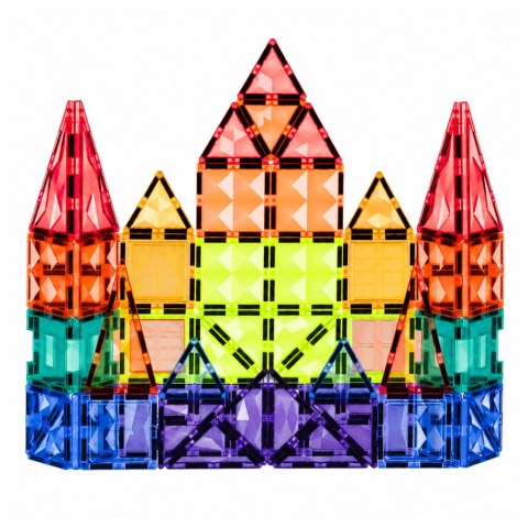LEAN Toys Klocki Magnetyczne Konstrukcyjne Panele 3D Kreatywne STEM Kolorowe 73 el.